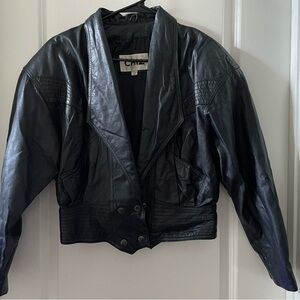 Elegant Black Leather Jacket for Women